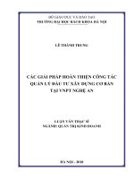 Các giải pháp hoàn thiện công tác quản lý đầu tư xây dựng cơ bản tại vnpt nghệ an 