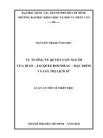 Tư tưởng về quyền con người của jean   jacques rousseau  đặc điểm và giá trị lịch sử 