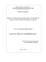 Nghiên cứu khả năng tận dụng nhiệt của khí thải để nâng cao hiệu suất làm mát động cơ diesel 