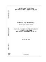Đánh giá tác động của việc hình thành các khu vực công nghiệp trên địa bàn tỉnh bà rịa   vũng tàu 