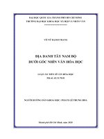 Địa danh tây nam bộ dưới góc nhìn văn hóa học 