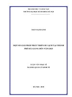 Một số giải pháp phát triển du lịch tại thành phố hà giang đến năm 2025 
