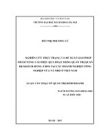 Nghiên cứu thực trạng và đề xuất giải pháp nhằm nâng cao hiệu quả hoạt động quản trị quan hệ khách hàng (crm) tại các doanh nghiệp công nghiệp vừa và nhỏ ở việt nam  