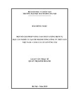 Một số giải pháp nâng cao chất lượng dịch vụ hậu cần nghề cá tại chi nhánh tổng công ty thuỷ sản việt nam – cảng cá cát lở vũng tàu 