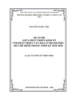 Quan hệ giữa phát triển kinh tế với phát triển văn hóa ở thành phố hồ chí minh trong thời kỳ đổi mới 