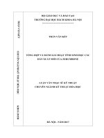 Tổng hợp và đánh giá hoạt tính sinh học các dẫn xuất mới của zerumbone 