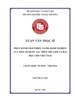 Luận văn Thạc sĩ Tài chính ngân hàng: Phát hành trái phiếu xanh: Kinh nghiệm của một số quốc gia trên thế giới và bài học cho Việt Nam