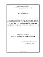 Phân tích và đề xuất một số giải pháp nhằm hoàn thiện công tác quản lý dự án đầu tư xây dựng cơ bản từ nguồn vốn ngân sách nhà nước của huyện sơn dương, tỉnh tuyên quang  