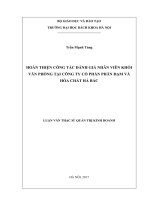Hoàn thiện công tác đánh giá nhân viên khối văn phòng tại công ty cổ phần phân đạm và hóa chất hà bắc 