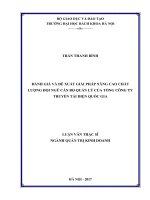 Đánh giá và đề xuất giải pháp nâng cao chất lượng đội ngũ cán bộ quản lý của tổng công ty truyền tải điện quốc gia 