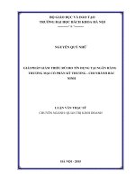 Giải pháp giảm thiểu rủi ro tín dụng tại ngân hàng tmcp kỹ thương   chi nhánh bắc ninh 