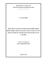 Phân tích và đề xuất một số giải pháp nhằm hoàn thiện công tác quản lý dự án đầu tư xây dựng cơ bản từ nguồn vốn ngân sách của thành phố cẩm phả  