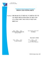 Chế độ quản lý nhân sự và những yếu tố tác động đến sự hài lòng về việc làm của công chức trong khu vực hành chính nhà nước ở việt nam ngày nay 