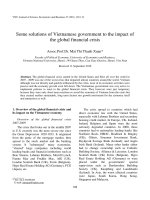 Some solutions of Vietnamese government to the impact of the global financial crisis