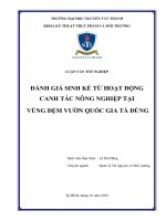 Đánh giá sinh kế từ hoạt động canh tác nông nghiệp tại vùng đệm vườn quốc gia tà đùng 