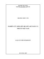 Nghiên cứu mối liên hệ giữa kế toán và thuế ở việt nam 