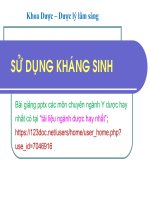 SỬ DỤNG KHÁNG SINH ppt _ DƯỢC LÝ LÂM SÀNG (slide nhìn biến dạng, tải về đẹp lung linh)