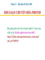 RỐI LOẠN CHUYỂN hóa PROTID ppt _ SLB & MD