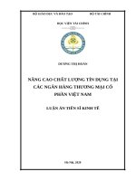 Nâng cao chất lượng tín dụng tại các ngân hàng thương mại cổ phần việt nam 