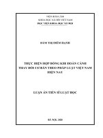 Thực hiện hợp đồng khi hoàn cảnh thay đổi cơ bản theo pháp luật Việt Nam hiện nay