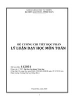 8. Lý luận dạy học môn Toán  (Mã HP: 112031 Số TC: 2, CTĐT: ĐHSP Toán 121TC, Mẫu: 2280)