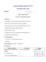 Tải Giáo án tiếng Anh lớp 8 Tuần 22 sách mới - Giáo án điện tử môn tiếng Anh 8 theo tuần