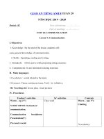 Tải Giáo án tiếng Anh lớp 8 Tuần 29 sách mới - Giáo án điện tử môn tiếng Anh 8 theo tuần