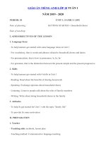 Tải Giáo án tiếng Anh lớp 10 Tuần 1 sách mới - Giáo án điện tử môn tiếng Anh 10 theo tuần
