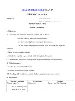 Tải Giáo án tiếng Anh lớp 8 Tuần 27 sách mới - Giáo án điện tử môn tiếng Anh 8 theo tuần