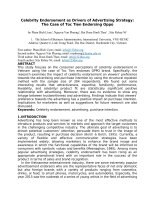 Celebrity Endorsement as Drivers of Advertising Strategy:  The Case of Toc Tien Endorsing Oppo