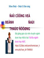 ĐÁI THÁO ĐƯỜNG ppt _ DƯỢC LÝ LÂM SÀNG (slide nhìn biến dạng, tải về đẹp lung linh)
