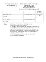 Đề thi HSG Tiếng Anh lớp 9 huyện Cam Lộ | Tiếng Anh, Lớp 9 - Ôn Luyện