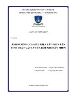 Ảnh hưởng của điều kiện sấy phun lên tính chất vật lý của bột nho sấy phun 