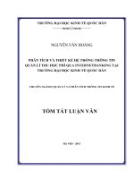 Phân tích và thiết kế hệ thống thông tin quản lý thu học phí qua internet banking tại Trường đại học kinh tế quốc dân