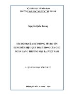 Tác động của dự phòng rủi ro tín dụng đến hiệu quả hoạt động của các ngân hàng thương mại tại việt nam  
