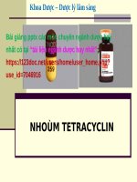 TETRACYCLIN ppt _ DƯỢC LÝ LÂM SÀNG (slide nhìn biến dạng, tải về đẹp lung linh)