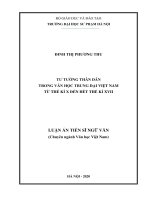 Tư Tưởng Thân Dân Trong Văn Học Trung Đại Việt Nam Từ Thế Kỉ X Đến Hết Thế Kỉ XVII