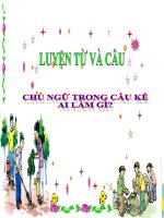 LUYỆN TỪ VÀ CÂU 4 TUẦN 19- CHỦ NGỮ TRONG CÂU KỂ AI LÀM GÌ?