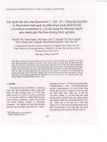 Xác định cấu trúc của Quercetin 3-Oβ-D-Glucopyranoside và Myricttrin tinh sạch từ phân đoạn dịch chiết lá khế (Averrhoa carambola L.) có tác dụng hạ Glucose huyết trên chuột gây đái tháo đường thực nghiệm