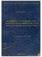Địa vị pháp lý của người bào chữa trong luật tố tụng hình sự việt nam, những vấn đề lý luận và thực tiễn 