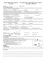 Đề thi học kì 2 môn vật lí lớp 11 năm 2018 trường thpt lạng giang số 3 | Vật Lý, Lớp 11 - Ôn Luyện