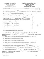 Đề khảo sát chất lượng Toán 12 năm 2018 – 2019 trường THPT Yên Mỹ – Hưng Yên lần 1 | Toán học, Lớp 12 - Ôn Luyện