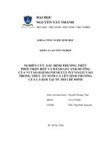 Nghiên cứu xác định phương thức phối trộn bột và đánh giá ảnh hưởng của vi tảo haematococcus pluvialis vào trong thức ăn nuôi cá lên sinh trưởng của cá koi tại tp  hồ chí minh 
