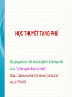 HỌC THUYẾT TẠNG PHỦ ppt _ Y HỌC CỔ TRUYỀN