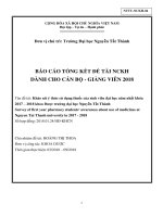 Khảo sát ý thức sử dụng thuốc của sinh viên đại học năm nhất khóa 2017 – 2018 khoa dược trường đại học nguyễn tất thành 
