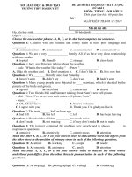 Đề thi giữa kì 1 môn Tiếng Anh lớp 11 năm 2018 - Mã đề 485 | Tiếng Anh, Lớp 11 - Ôn Luyện