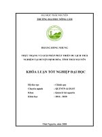 Thực trạng và giải pháp phát triển du lịch trải nghiệm tại huyện Định Hóa, tỉnh Thái Nguyên (Khóa luận tốt nghiệp)