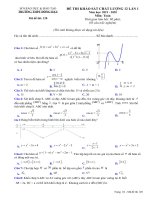 Đề khảo sát chất lượng Toán 12 lần 1 năm 2019 – 2020 trường Đồng Đậu – Vĩnh Phúc | Toán học, Đề thi đại học - Ôn Luyện