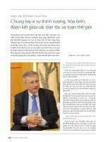 Chung tay vì sự thịnh vượng, hòa bình đoàn kết giữa các dân tộc và toàn thế giới