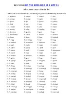 Tải Bài tập tiếng Anh lớp 11 mới Unit 1, 2, 3 - Đề cương ôn thi giữa kì 1 lớp 11 môn tiếng Anh có đáp án